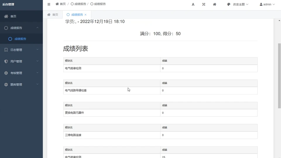 考核模式评价模块